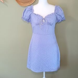 SHEIN Ladies Cotton Dress Size 8/10. Capped-Sleeves, Lavender, Heart Neckline